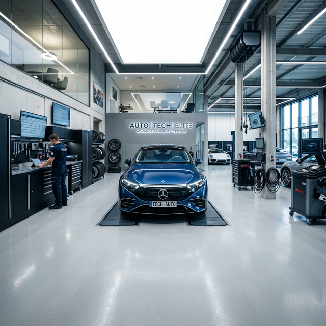 Luxury Car Workshop Background